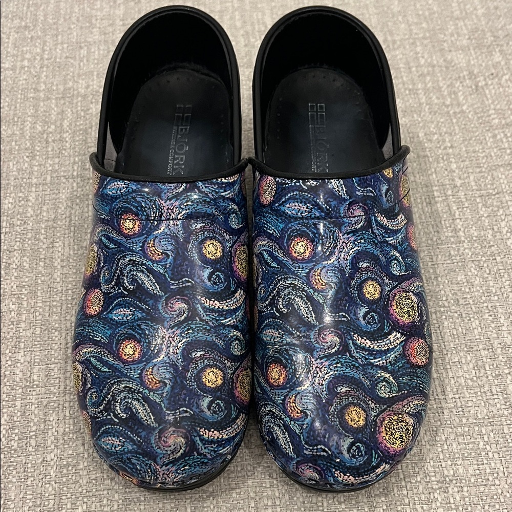 Bjork Swedish Comfort Nursing clogs shoes Starry Night